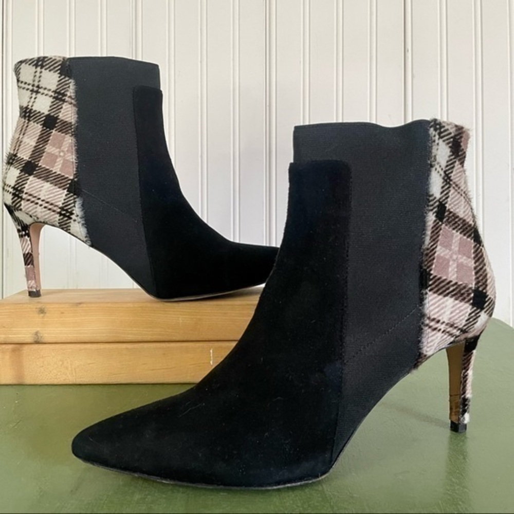 Bruno Ricci for Diane B Plaid Calf Hair Stretch Boots
